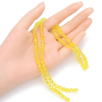250pcs Czech 6mm (0.24 Inch) Faceted Bicone Crystal Glass Loose Beads Spacer Bulk Light Topaz Yellow for DIY Craft Jewelry Making CCB609 - color: Light Topaz, size: 6mm - 250pcs