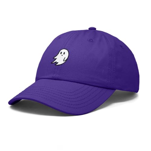 DALIX Ghost Embroidered Mens Womens Cotton Dad Hat Baseball Cap Adjustable - color: Purple