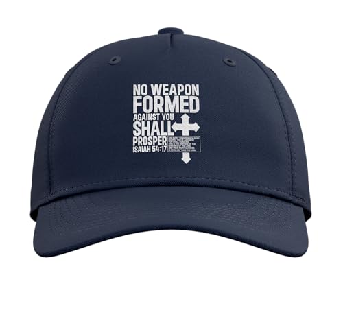 No Weapon Formed Against You Isaiah 54 17 Bible Christian Adjustable Baseball Hat - color: Navy Blue