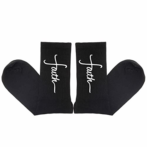 Grace Yonks Faith Socks,Christian Gifts,Inspirational Religious Socks for Women Her Girls Mens Socks. - color: Black3