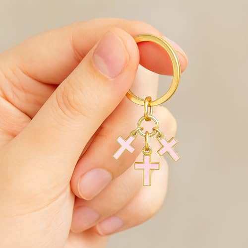 Cross Keychain – Cool Keychains Gifts for Christian, Baptism, Holidays, Keychains for Car Keys - color: Cross9