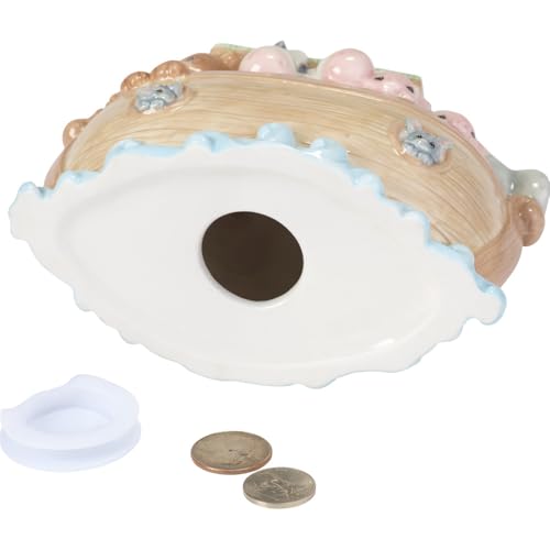 Precious Moments Noah's Ark Porcelain Baby Bank - Nursery Decor with Top Slot - 173434
