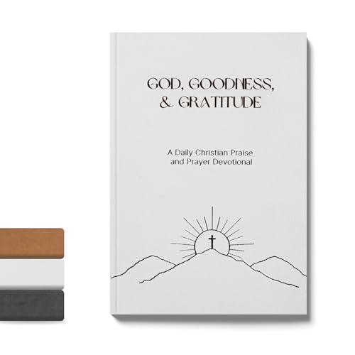 Christian Devotional Journal - God, Goodness & Gratitude - 2027 Faith-Based Gratitude and Prayer Journal for Daily Prayers, Bible Study, and Spiritual Growth - White Leather Hardcover - color: White
