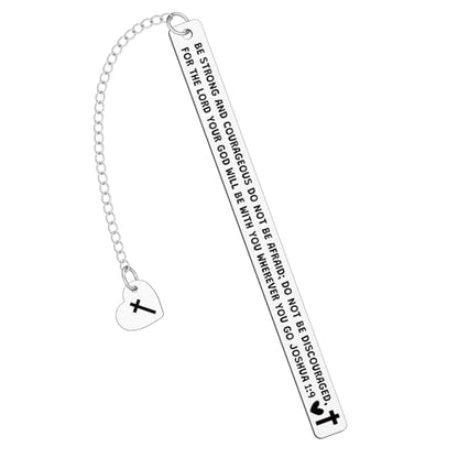 Bible Verse Metal Bookmark Gifts Religious Bookmark Be Strong and Courageous Cross Bookmarks Inspirational Gift for Women Scripture Gifts for Friend Book Club Gifts Graduation Retirement Gifts - color: Religious Bookmark 01