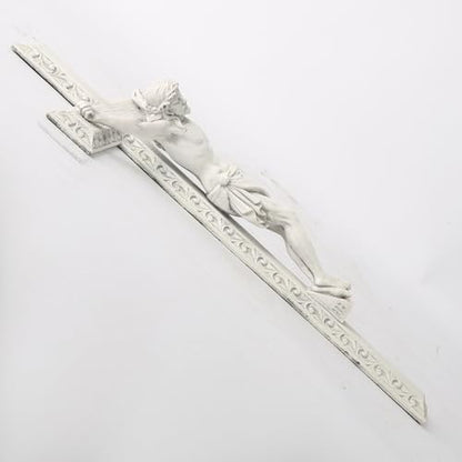 BC Catholic Crucifix Wall Cross 12" H Jesus Cross Wall Decor - color: White