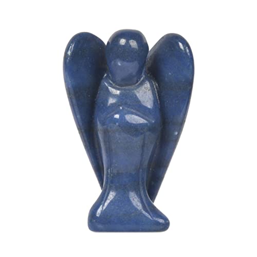 Justinstones Carved Blue Aventurine Gemstone Peace Angel Pocket Guardian AngelHealing Statue 2 inch - color: Blue Aventurine