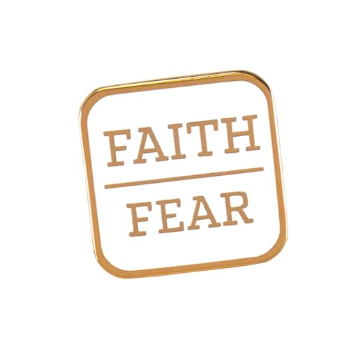 Christian Theme Enamel Pin by LifeBeats | Cute Pin for Clothes, Jackets, Hats, Bags, and Lanyards | Lapel Pin with Sturdy Backing | Comes with a Greeting Card, (Faith Over Fear)