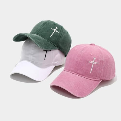 Quanhaigou Baseball Cap Dad Hat Adjustable Fashion Hats for Men Women Polo Trucker Unisex Style Headwear - color: Jesus Cross White