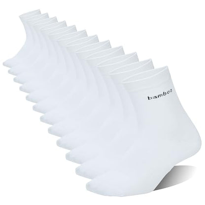 Ladies Crew Socks, 6 Pairs Breathable Casual Crew Socks for All Seasons,Size5-9 - color: White