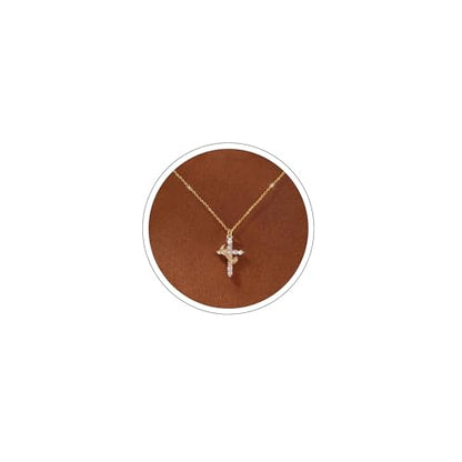 Carffordo 925 Sterling Silver Cross Necklace, Dainty Necklace for Women - style: Gold Crown Cross