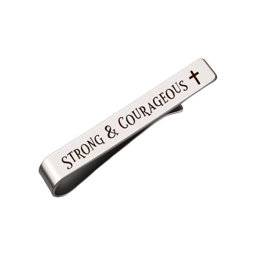 Novelty Mens Tie Clip for Wedding Graduation Gift for Him Son Grandson Birthday Christmas Gift Tie Clips for Dentist Pilot - style: strong & courageous