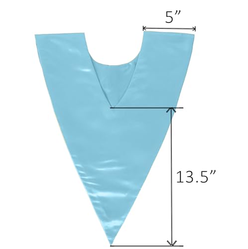 GradPlaza Unisex V Shape Church Choir Stole with Gold or White Embroidery Cross for Adults Church - color: Sky Blue, style: White Cross