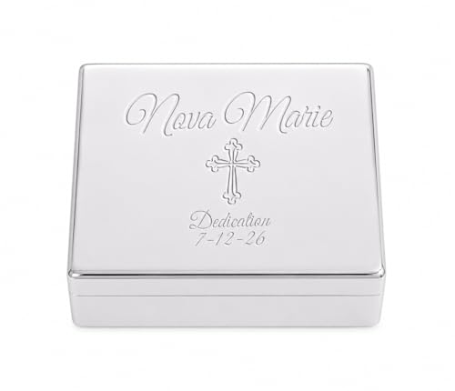 Cherished Moments Personalized Baby Dedication Classic Rectangle Jewelry Box - color: Rectangle Dedication