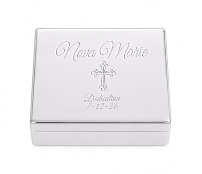 Cherished Moments Personalized Baby Dedication Classic Rectangle Jewelry Box - color: Rectangle Dedication