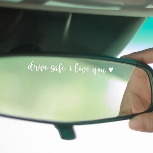 3X I Love You Drive Safe Mirror Sticker - I Love You Drive Safe Sticker - color: Drive Safe I Love You