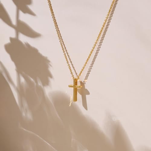 Cross Necklace for Women, Dainty Gold Necklace Tiny Cross Charm Necklace - color: Silver-Cross 1