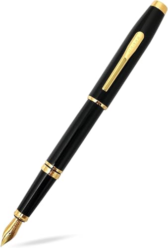 Cross Coventry Black Lacquer, Gold-Tone Fine Nib Fountain Pen - color: Black, style: Fine Nib