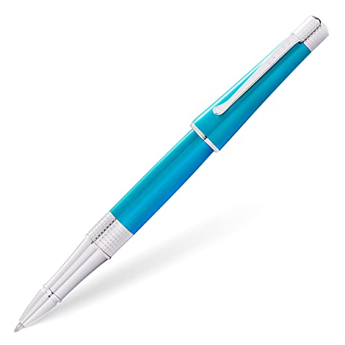 Cross Beverly Refillable Gel Ink Rollerball Pen, Medium Rollerball, Includes Premium Gift Box - Translucent Teal Lacquer - color: Translucent Teal Lacquer, style: Rollerball Pen