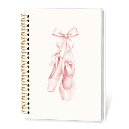 Pink Bow Cute Ballet Dance Spiral Notebook Journal for Women,A5 - color: Pink