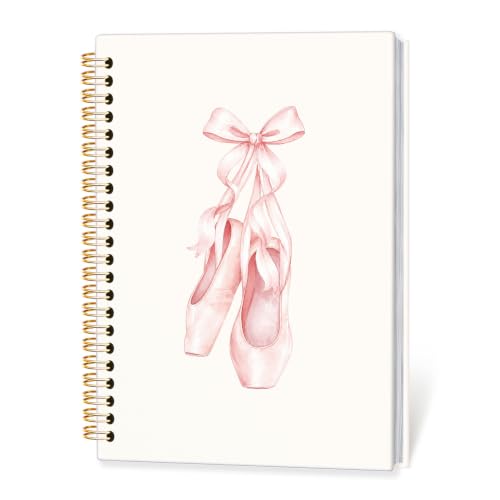 Pink Bow Cute Ballet Dance Spiral Notebook Journal for Women,A5 - color: Pink