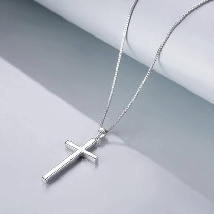 POPLYKE Cross Necklace 925 Sterling Silver Philippians 4:13 I Can Do All The Things Inspirational Necklace Gifts for Women Men 20+2'' - color: silver