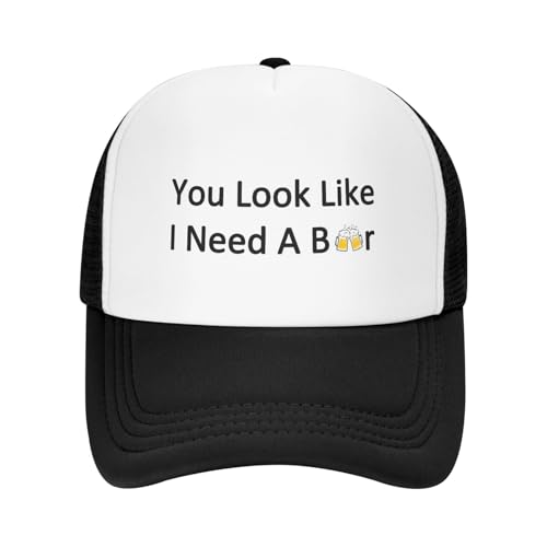 MOLAIGIN Trucker Hat, Adjustable Snapback Hat, Baseball Cap for Men Women, Breathable Mesh for Casual Wear - color: Black16