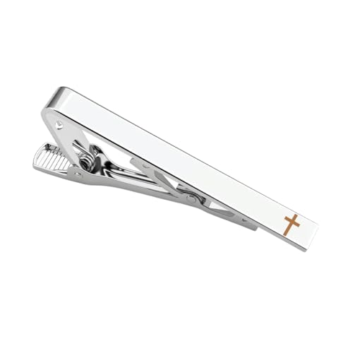 Christian Gifts Cross Tie Clips for Men Baptism Gifts for Pastor Appreciation Gift for Priest Minister Religious Gift - color: jia3