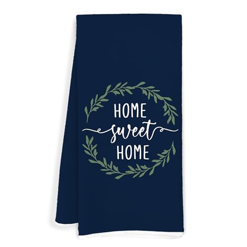 House Warming Gifts Navy Blue Home Sweet Home Kitchen Towels, Gifts for New Homeowners Decorative Hand Tea Towels for Bathroom, Best Housewarming Gift Dish Towel Dishcloth, 16x24 Inch - color: Navy Blue Sweet Home