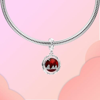 LUXILLA 925 Sterling Silver Charm Golden Family Tree Sparkling Cross Cute Dragon Charms Fits Bracelets Necklace Pendant Bead Jewelry Gift for Women Family Friends - color: Glow-in-the-dark Upside Down Charm