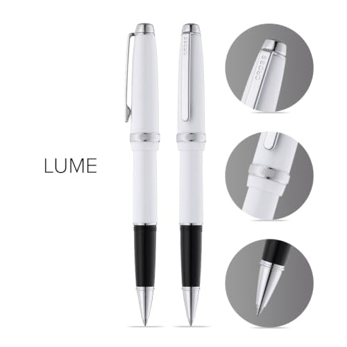 Cross Lume Porcelain White Rollerball Pen, Medium Point, Black Ink - color: White