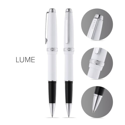 Cross Lume Porcelain White Rollerball Pen, Medium Point, Black Ink - color: White