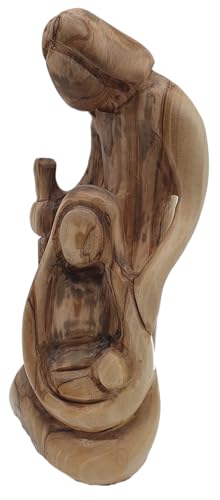 Zuluf 6.8" Olive Wood Holy Family Nativity Statue – Hand-Carved Mary, Joseph & Baby Jesus Figurine – Religious for Catholic Home or Friend’s Display – HOF016 - color: 6.8" Joseph, Mary and Baby Jesus