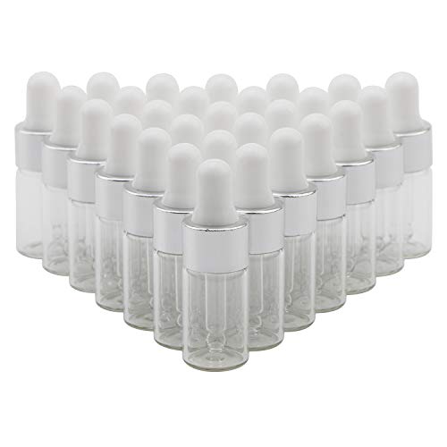 Kesell Clear Dropper Bottles, 30 Pcs, 3ml - color: Silver