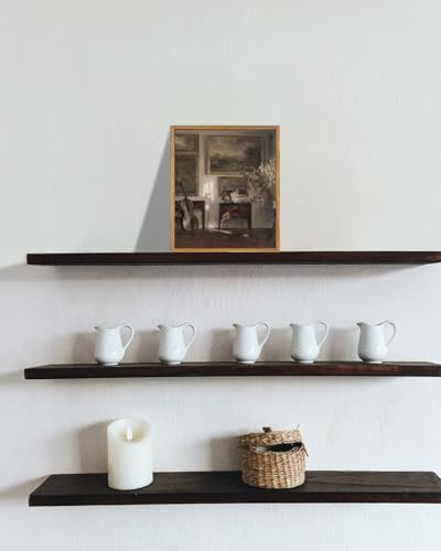 KBKBART Framed Canvas Wall Art, Moody Still Life Interior Cello Paintings - color: Antique Room, size: 10"L x 8"W