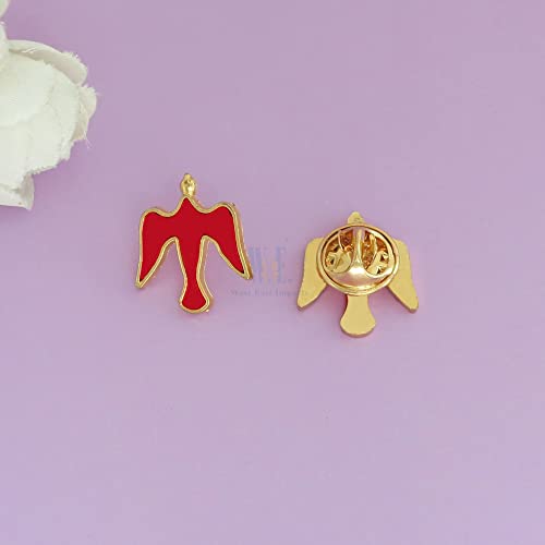 12 Pcs Holy Spirit Lapel Pin, Enamel Dove Confirmation Favors - color: Red