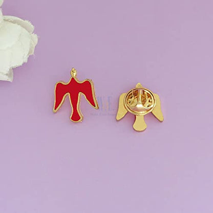 12 Pcs Holy Spirit Lapel Pin, Enamel Dove Confirmation Favors - color: Red