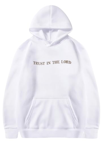 PANOZON TRUST IN THE LORD Hoodie Christian Faith Religious God Tops Man Woman Pullover Sweatshirt Y2K Longsleeve - color: 5-white, size: XX-Large