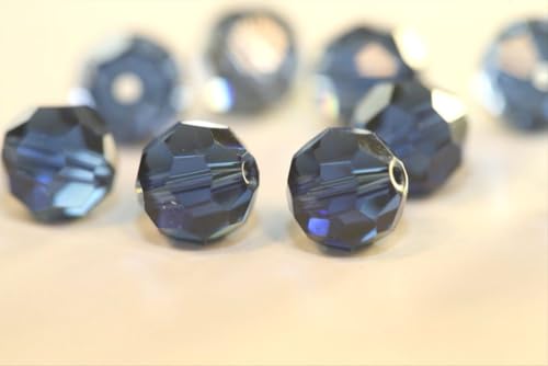 200pcs Adabele Austrian 6mm Faceted Round Crystal Beads Dark Indigo Blue Compatible with Swarovski Crystals Preciosa - color: Dark Indigo/Blue, size: 6mm (200pcs)