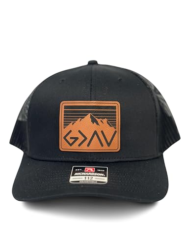 God is Greater Than The Highs and Lows Trucker Hat Women's Hat All Black Sun Hat Men Gifts for Girlfriends Cool Cap - color: All Black