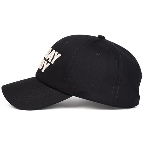 Trendy Embroidered Baseball Cap for Men & Women, Adjustable Snapback Hat for Casual Wear - color: Black