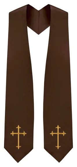 CLERKMANS Choir Stole with Crosses - color: Brown