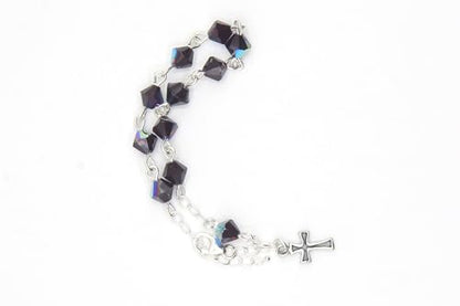 Catholic Communion Rosary Bracelet Created with Swarovski® Crystals, Glass - color: Garnet - January