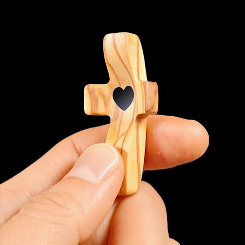 Cross Fidget Wood, Encouragement Gift, Olive Wooden Cross for Clinging and Praying, Pocket Religious Gift for Children and Adults(Olive 1pcs) - color: Olive Wood