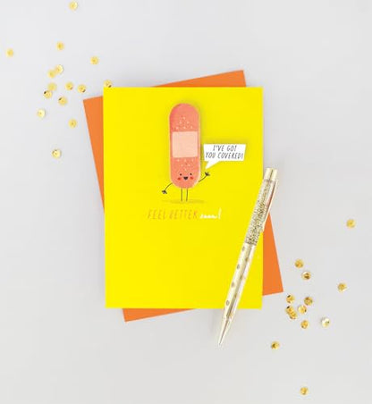 Got You Covered Handmade Card by Graphique, Feel Better Soon, Recovery, Family and Friends, 5" x 7" - color: Got You