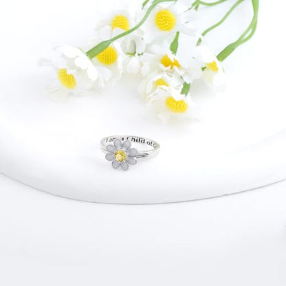 I Am A Daughter of God Ring: 925 Sterling Silver God Daisy Purity Rings