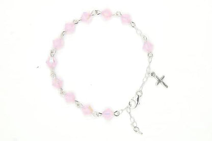 Catholic Communion Rosary Bracelet Created with Swarovski® Crystals, Glass - color: Rose Water Opal - October