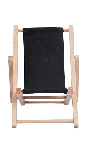 Foldable Wooden Cell Phone Stand, Phone Holder for Desk - color: Black