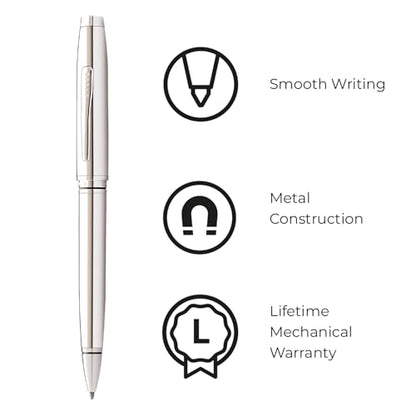 Cross Coventry Polished Chrome Ballpoint Pen, Medium Point, Black Ink - color: Polished Chrome