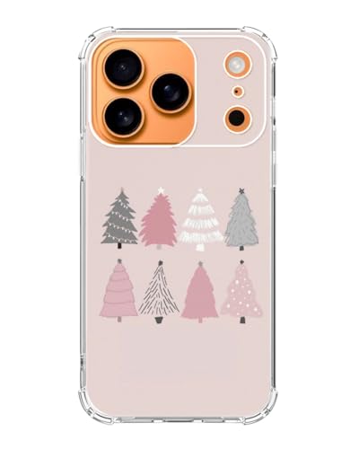 Pink Christmas Tree Phone Case Compatible with iPhone 17 Pro, Cute Christmas Holiday Phone Cover for iPhone 17 Pro - color: Christmas Tree