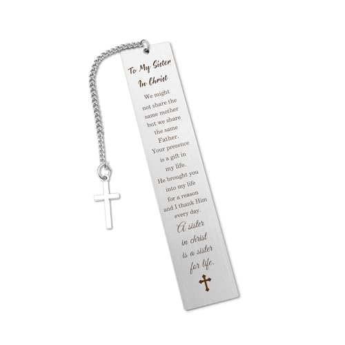 Sister in Christ Gifts for Women Bible Bookmark Christian Mothers Day Gifts Faith Based Religious Spiritual Gift Christmas Birthday Valentines Day Presents for Soul Sister Best Friend Bestie BFF